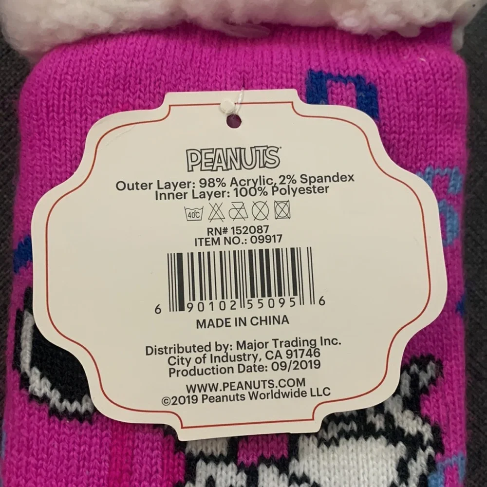 Peanuts NEW Snoopy Sherpa Lined Socks One Size Fits Most Soft Warm Non Skip